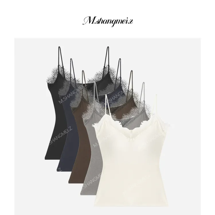 M.SHANGMEI.Z/沐熙【法式小调】美大哥法式性感蕾丝吊带背心X082974