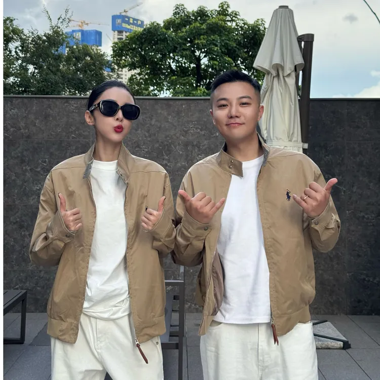 【ZOEWATSON】哈灵顿立领夹克情侣刺绣美式高级轻奢痞帅外套男Z5272