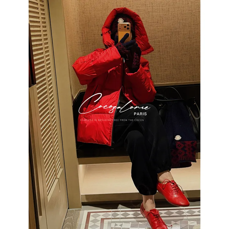 韩彬彬"大鹅羽绒服"加厚保暖90白鸭绒羽绒防风连帽羽绒服3389-8