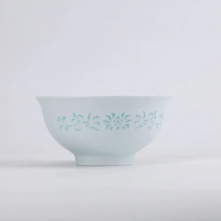 景德镇聚璞祥釉下彩缠枝连玲珑5英寸米饭碗家用防烫中式吃饭碗