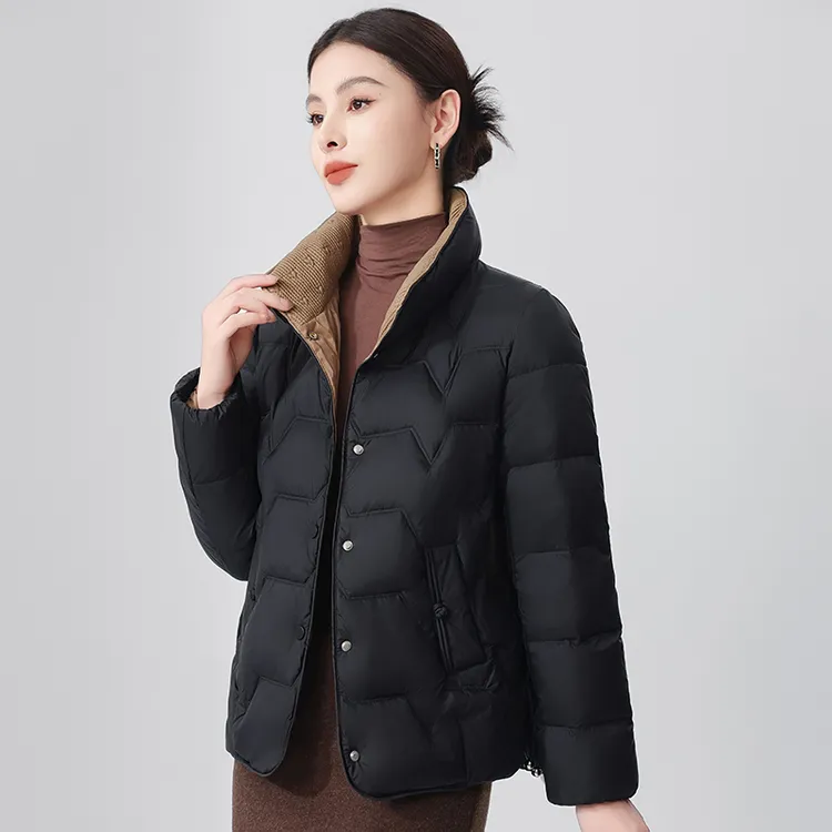 韩系立领短款羽绒服女2025轻薄妈妈短款冬季时尚休闲保暖爆款外套