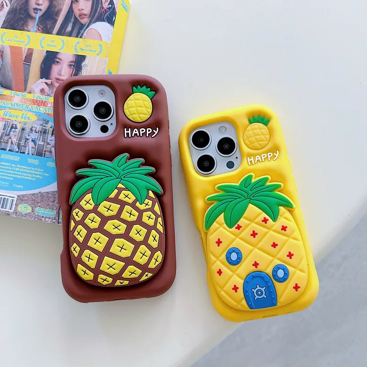 苹果|菠萝屋支架适用iPhone17卡通ins可爱16海绵宝宝软硅胶手机壳