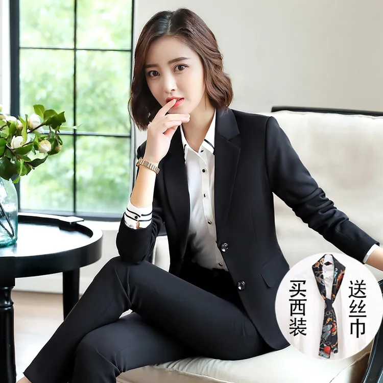 西装女职业套装大学生面试正装职场女士西服外套酒店经理工作服