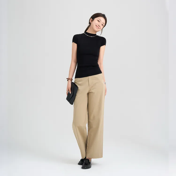 Multi Math干部裤/秋冬加厚百搭直筒卡其通勤显瘦高级九分女裤