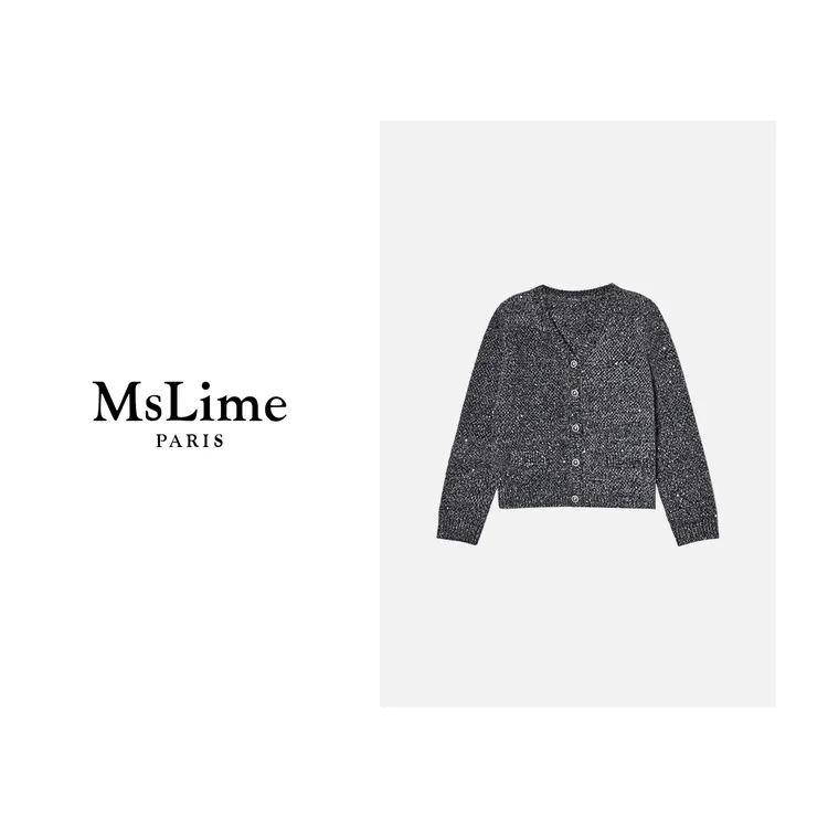 王嬛嬛MsLime【芋泥】珠光纱片加密网钉珠毛衫 /半裙 HD2C1039/1038