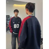 WY7352小赖家2025秋冬新款男童加绒卫衣青少年宽松潮牌上衣