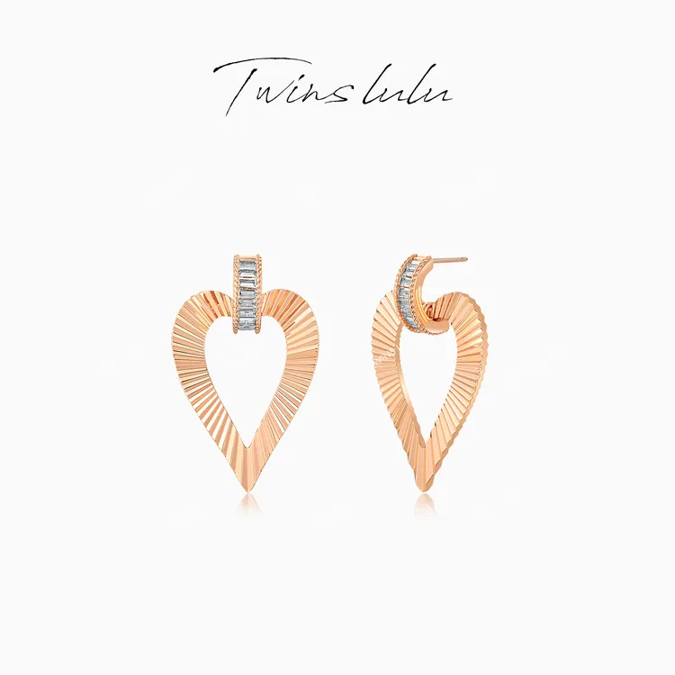 TWINS LULU镀K金秋上新富贵高级感大女主爱心波浪纹耳环TSL2203