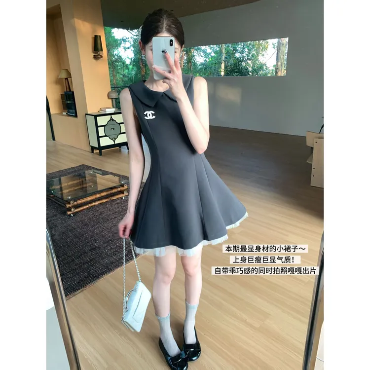赵小小【见习爱神】娃娃领无袖连衣裙夏季收腰显瘦A字摆学院30362