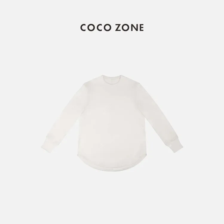 COCO ZONE 刘一一 长袖大版T恤后中破缝拼接长袖上衣CD1A0267