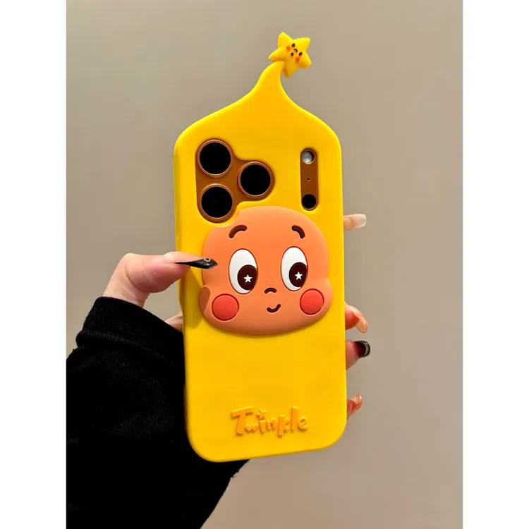 适用苹果iphone17promax立体硅胶16pro创意15ins防摔14星星手机壳