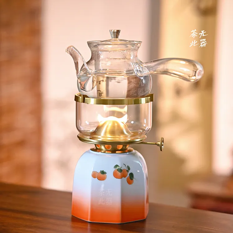 【柿柿如意】陶瓷茶灯功夫煮茶炉小众雅致茶器氛围茶炉潮汕功夫茶