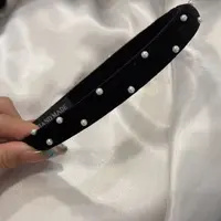 韩国 气质 小众 ins 手工 铆钉小珠珠 丝绒 发箍J170