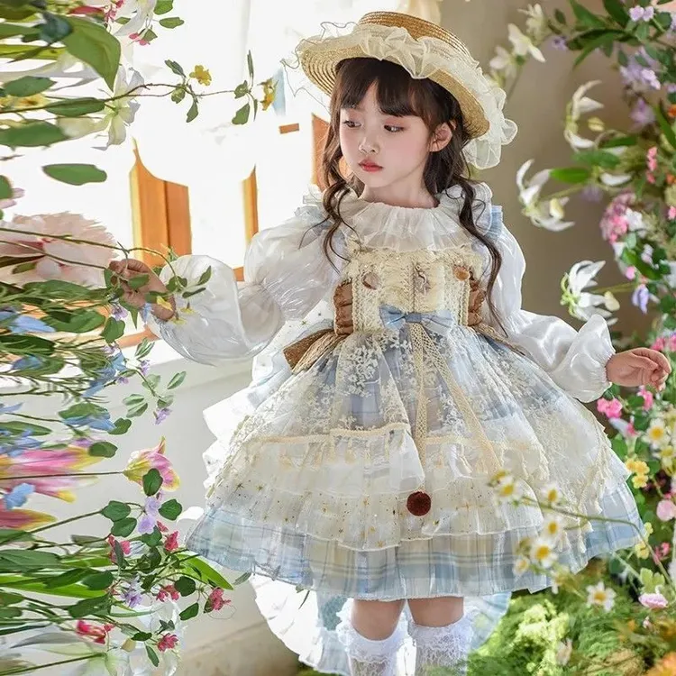 女童连衣裙秋装2025新款洋气儿童洛丽塔公主裙女孩长袖蓬蓬纱裙子
