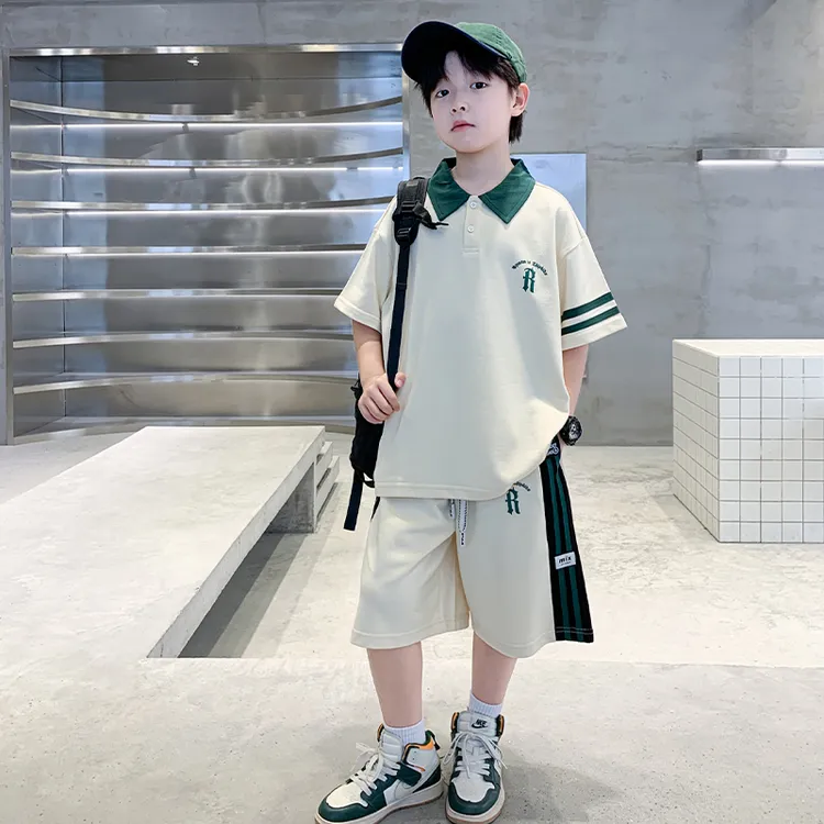 男童短袖polo衫套装6-12岁中大童男孩夏季薄款儿童夏装时尚洋气潮