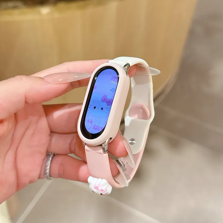 适用小米手环10高颜值KT猫手环9手环8NFC表带女款可爱硅胶表带