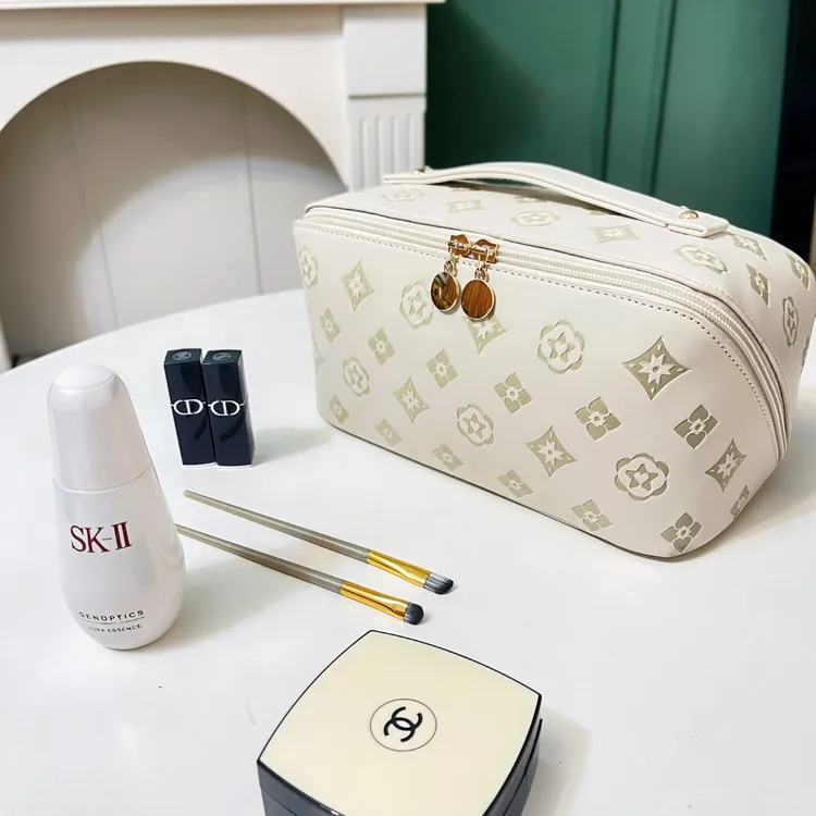 防水女马卡龙色纯色休闲风化妆包简约化妆箱日系化妆包ins风时尚