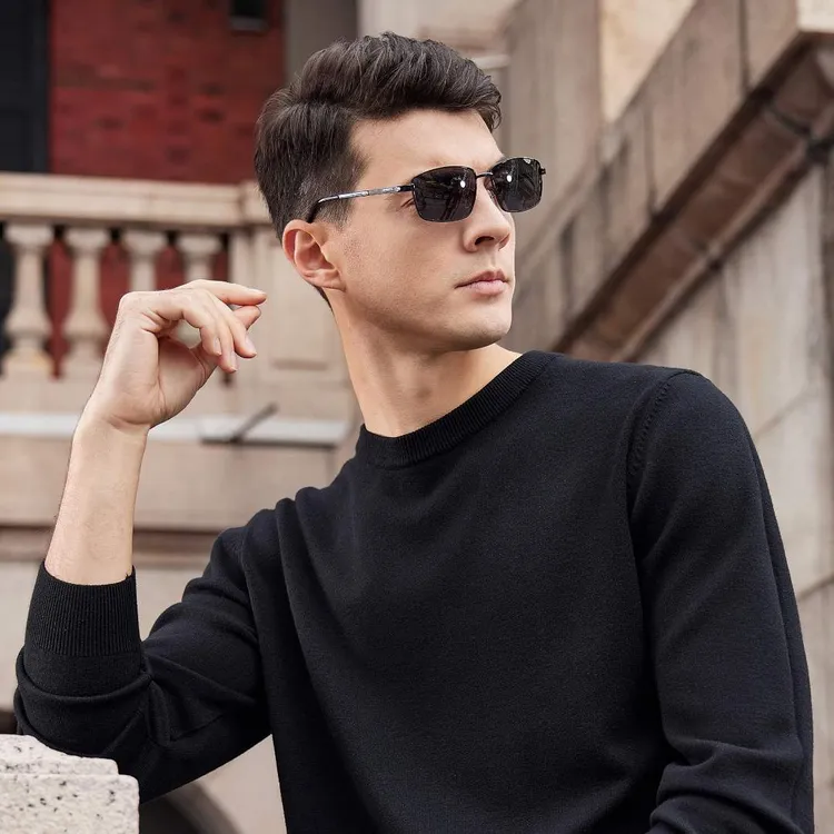 【可机洗起球包退】秋冬男士圆领针织毛衣商务休闲加绒保暖打底衫