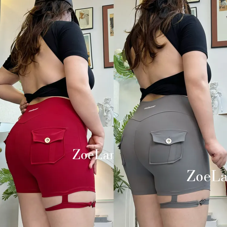 Zoelamer【隐形蜜桃臀】美式工装口袋健身短裤提臀三分瑜伽裤