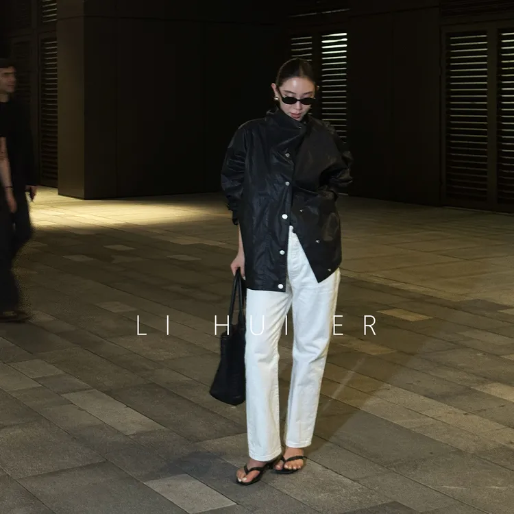 LiHuiEr李慧儿【极昼曼弗】2025早秋款轻奢舒适黑色风衣外套HNL755Y