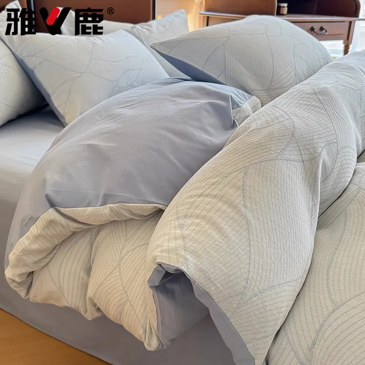 全棉磨毛四件套纯棉加厚保暖家用卧室单人床单被套三件套床上用品