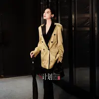 ANNAKIKI天花板撞色醋酸微褶明星品相西装！// 品牌獨家支持价！