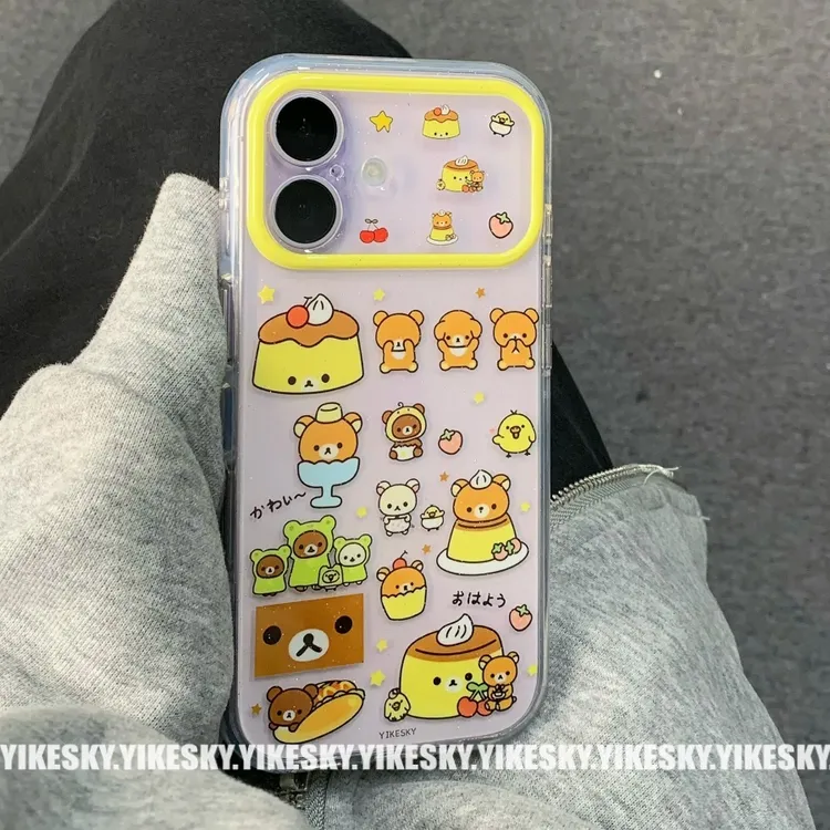 双层大视窗轻松熊集合苹果17promax手机壳iPhone1615软17女17pro