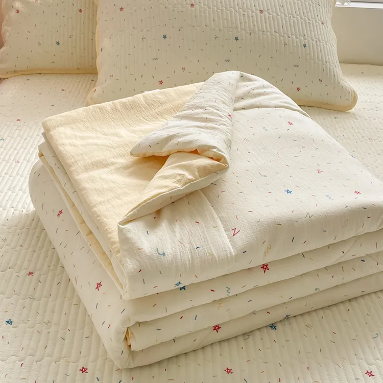 2025新款双层纱夏凉被空调被儿童夏季小被子午睡被芯可机水洗单人