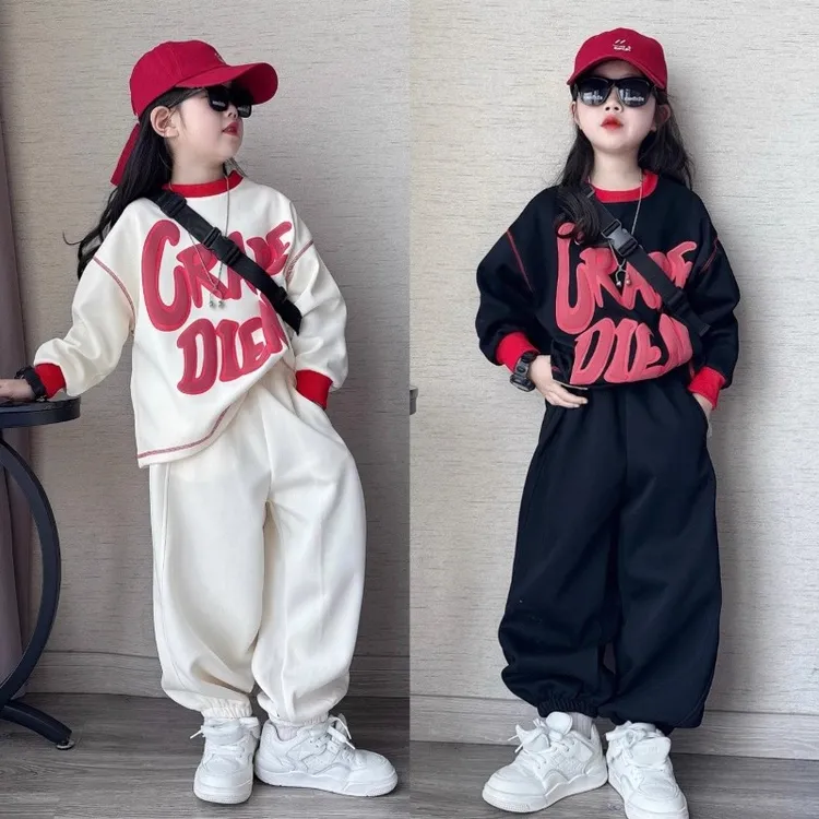 女童套装秋装2025新款洋气大童休闲卫衣6-12岁春秋儿童运动两件套