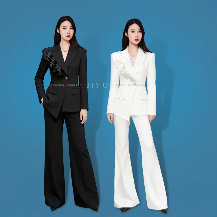 春季白色通勤西装套装抗皱显瘦修身气质干练女士西装时尚轻奢西服