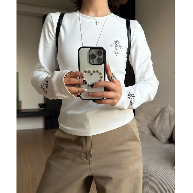 Our2【克罗打底T】百搭休闲圆领克罗印花T恤【X5603】