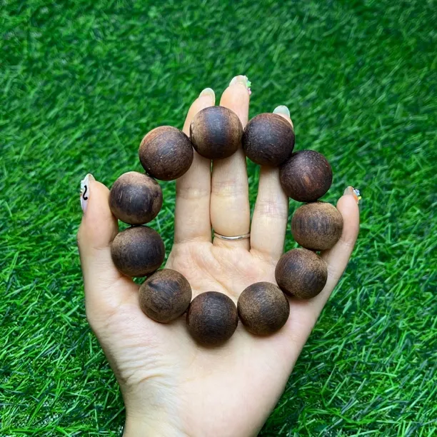 天然小叶降真香2.2圆珠单圈小奇楠黄绿油满金丝蜜结猫猫推荐