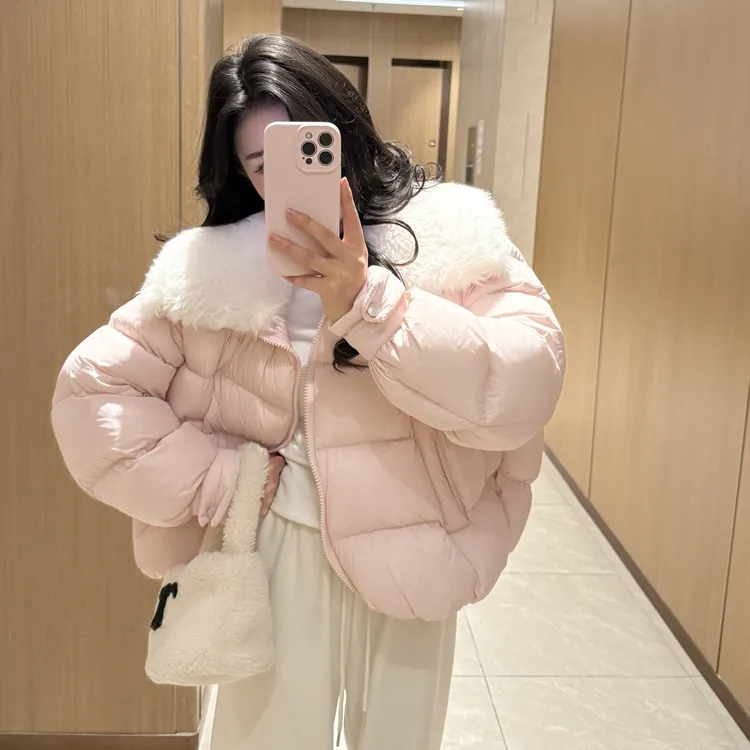 【一物一码】云朵泡芙无胆直冲大毛领白鸭绒加厚短款显瘦冬季羽绒服