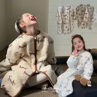 「麦麦秋」【绒化入冬】咩咩绒女中大童冬季睡袍睡衣睡裤套装GD2706