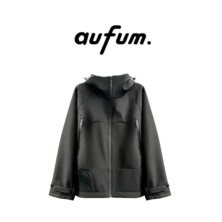 aufum大码男装软壳三防加绒冲锋衣防风放雨防泼水百搭大码上衣
