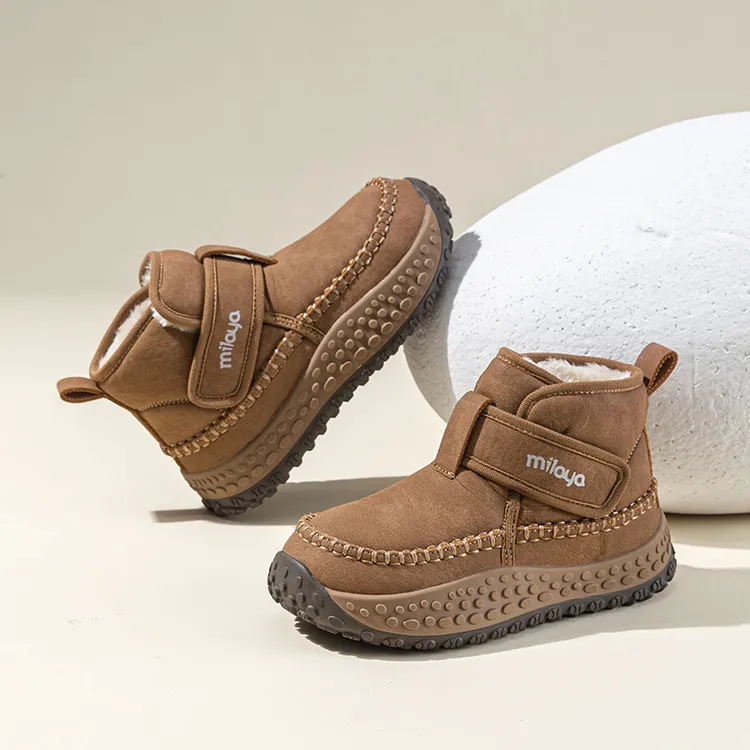 儿童雪地靴保暖男童大棉靴2025冬季新款加绒加厚女童防滑户外棉鞋商品图