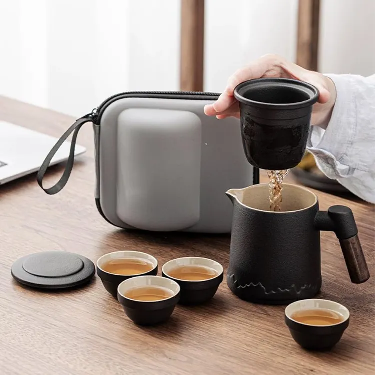 便携式户外旅行茶具套装快客杯功夫茶具露营茶具茶壶泡茶