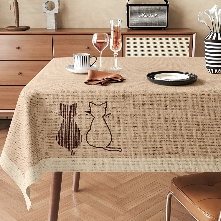 侘寂风桌布防水防油免洗防烫餐桌台布2025新款轻奢高级感茶几盖布