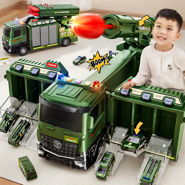 山姆儿童导弹军事车停车场玩具消防车炮弹发射玩具车儿童玩具车