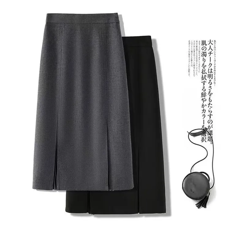 开叉包臀裙高档时尚西装半身裙女秋冬新款中长款高腰显瘦气质女款