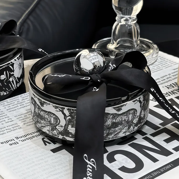 金卡佰陶瓷烟灰缸客厅家用带盖防飞灰烟缸办公室高端大气创意新款