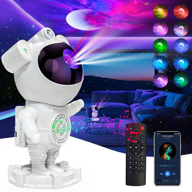 创意北极光星空灯太空人夜灯激光氛围灯蓝牙音箱宇航员星云投影仪