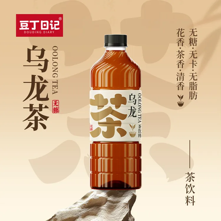 豆丁日记无糖乌龙茶冷泡萃取0糖0卡0脂600ml*4瓶饮料