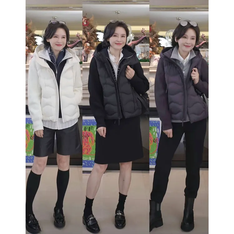 我是摩羯 菠萝包羽绒服 90白鸭绒3D球形针织袖连帽秋冬外套