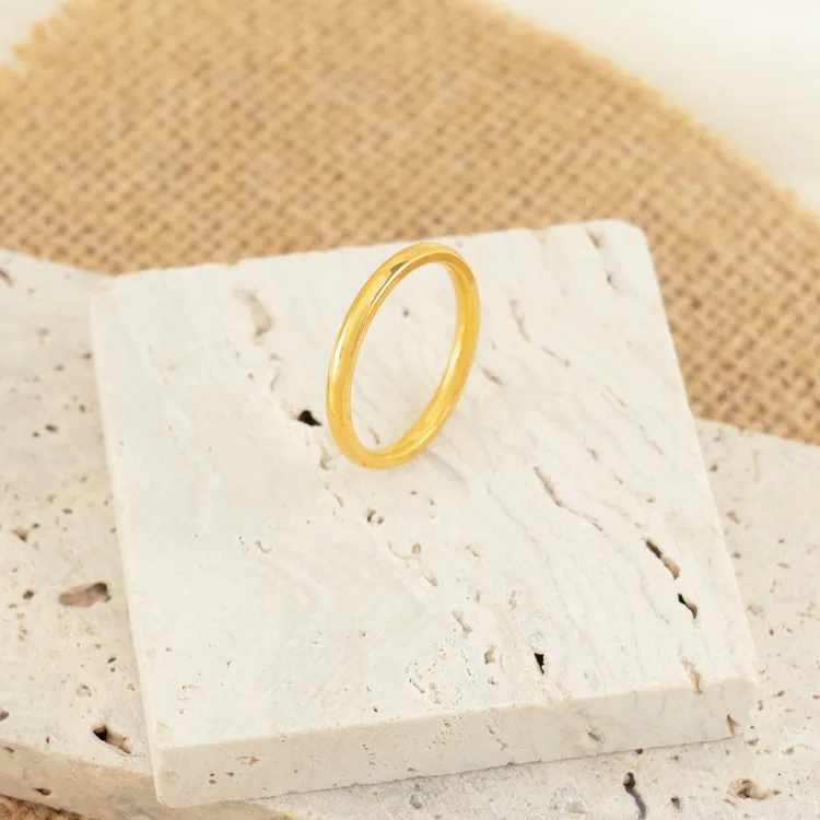 钛钢戒指 经典古法素圈光面戒指时尚简约小众设计尾戒女款礼物女