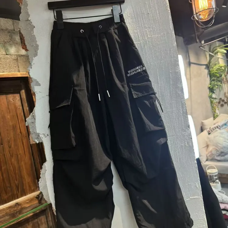 吾2025【Y】3月24日 儿童男童女童黑色时尚工装裤5162-