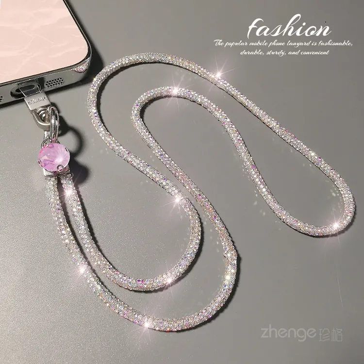 满钻手机挂绳挂脖长款ins时尚挂链手机壳电话套钥匙证件牌挂脖绳