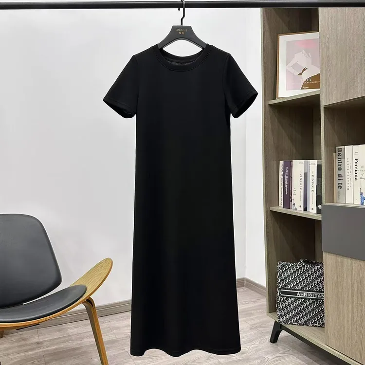 【广州微姐】初秋休闲时尚纯色薄款舒适连衣裙3157