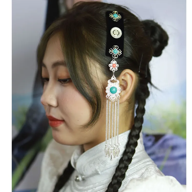 民族风女纯手工发夹古风边夹发饰发卡头饰一对