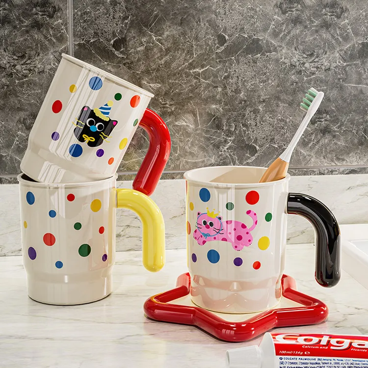 牙刷杯漱口杯家用牙具牙缸洗漱杯卫生间宿舍卡通儿童情侣刷牙杯子