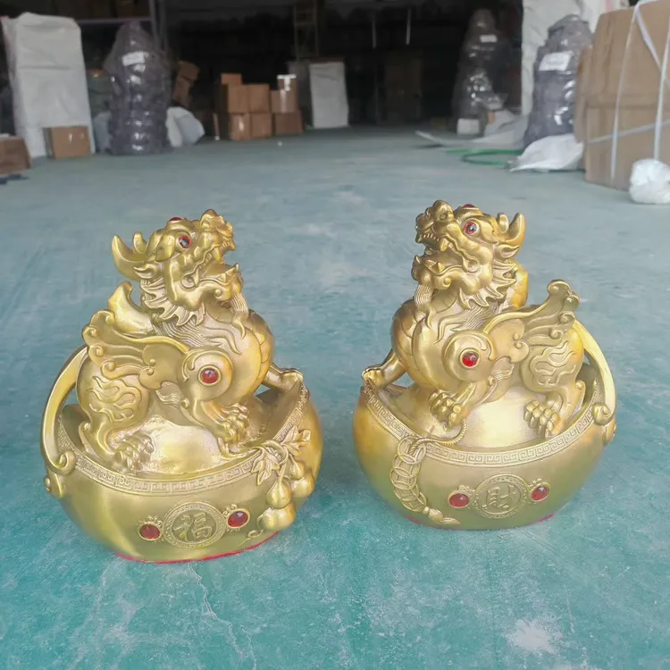 元宝貔貅黄铜摆件客厅玄关办公室聚财装饰品乔迁开业礼